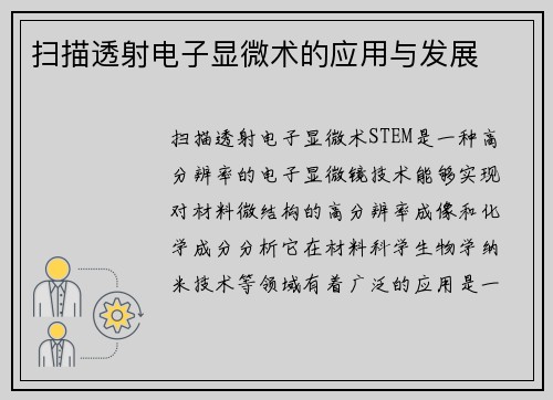 扫描透射电子显微术的应用与发展